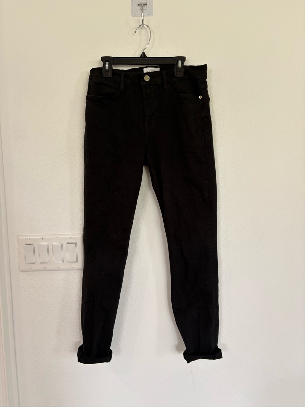 Frame Denim Black “Le High Skinny”
